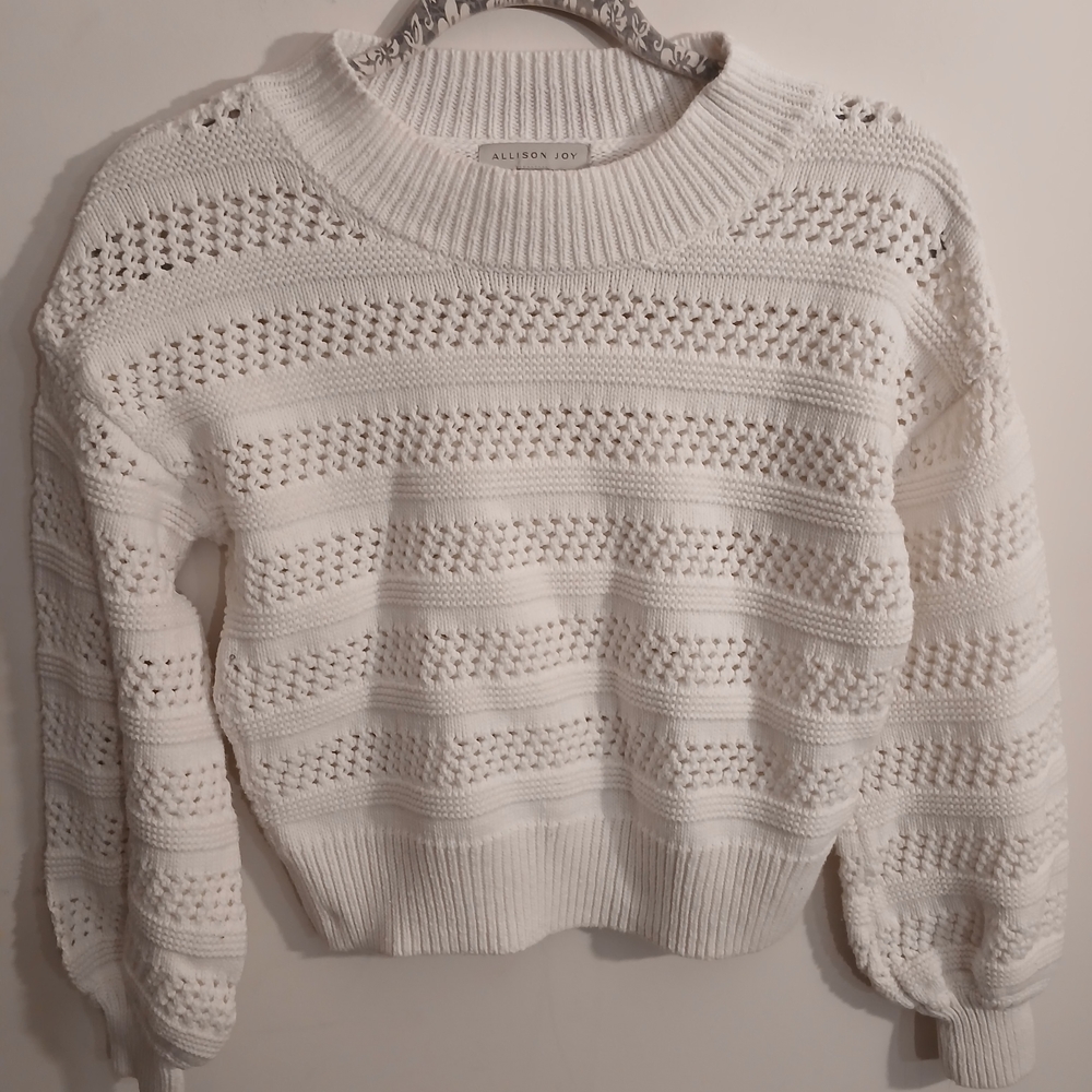 Allison Joy Ivory Knit Crew Neck Sweater